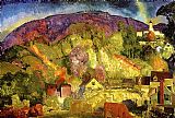 George Bellows The Village on the Hill painting